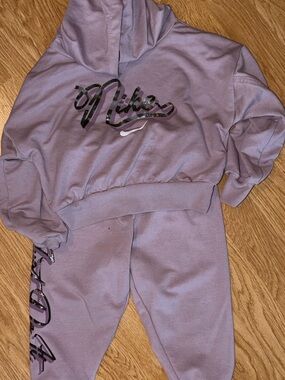 Nike Kids Lavender Hoodie & Jogger Set - Light Purple